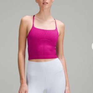 Lululemon Athletica Ribbed Strappy Shelf Tank Top Pink Size 6